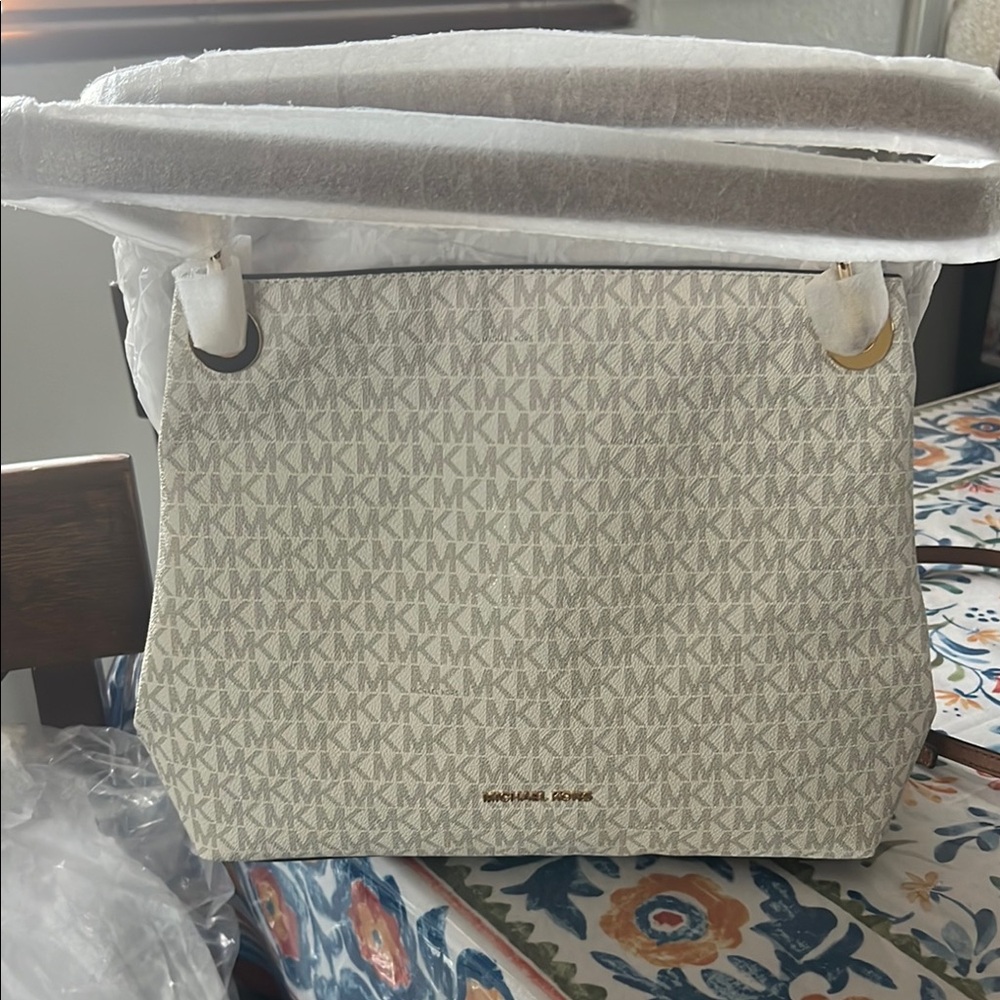 Michael Kors Cream Monogram Tote Bag